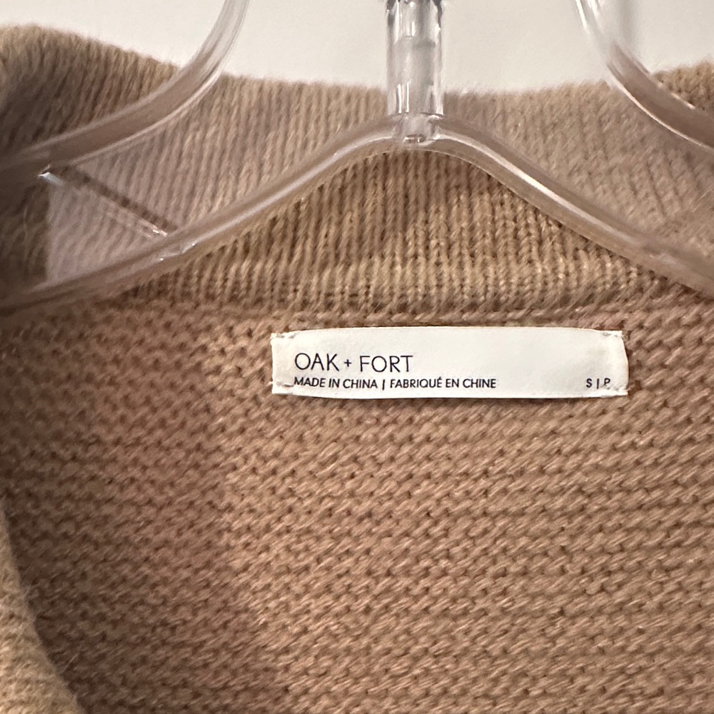Oak & Fort Tan Cropped Knit Sweater - Picture 2 of 3
